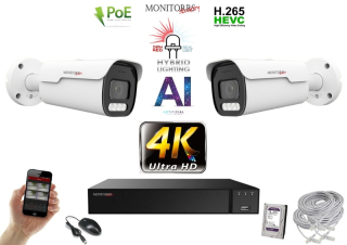 Monitorrs Security AI hybrid Light Park IP 2 kamerový set 8 Mpix (6070K2)